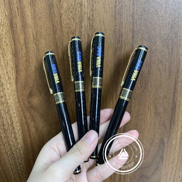BÚT KIM LOẠI CAO CẤP IN LOGO THEO YÊU CẦU - BÚT KIM LOẠI VIỀN VÀNG IN LOGO VINA E&C