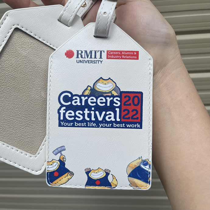 THẺ ĐEO BẢNG TÊN BẰNG DA IN LOGO CHO VALI - HÀNH LÝ